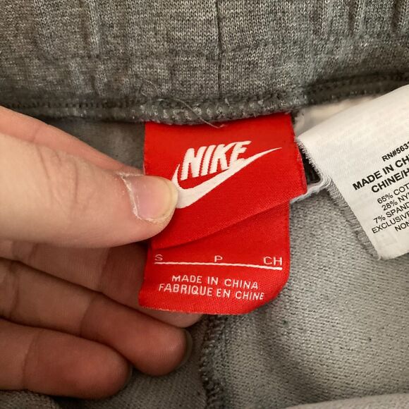 Nike Sweatpants Women S Gray Black Stripe Cotton Stretch Knit Drawstring Joggers - Picture 5 of 10